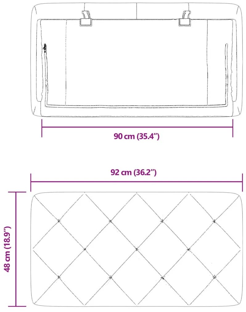 kék bársony fejtámla párna 90 cm