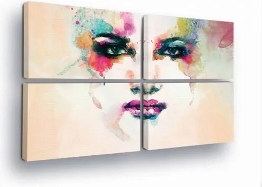 Vászonkép 120x80 moduláris akvarell polip absztrakt expresszionizmus érzelmek db