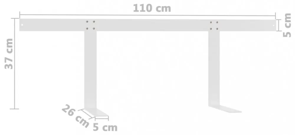 fehér vas raklapkanapé-háttámla 110 cm