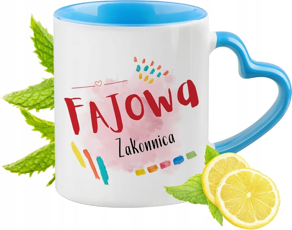 Apácáknak Kék Bögre Szív Alakú Füllel Ajándék