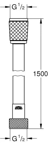 GROHE 287412432 - VITALIOFLEX TREND 1500 mm fekete zuhanycső