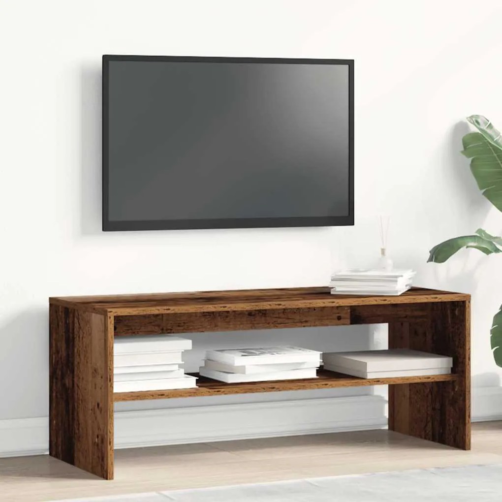 antik hatású szerelt fa TV-szekrény 100 x 40 x 40 cm