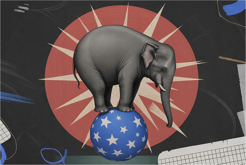 Dekoratív Fotótapéta Hálószobába Cirkuszi elefánt 104x70 Ragasztó