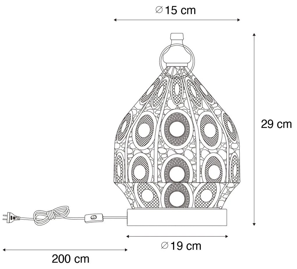 Keleti asztali lámpa arany 19 cm - Mowgli