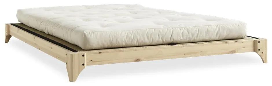 Elan Comfort Mat Natural Clear/Natural borovi fenyőfa franciaágy matraccal és tatamival, 160 x 200 cm - Karup Design