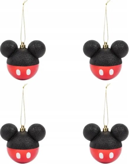 Karácsonyfadísz Disney Mickey egér 4 db-os, ajándéknak is tökéletes