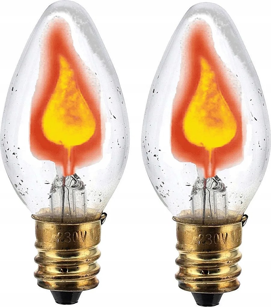 Izzók Lángok Villogó Lángok Betlehem E12 1,5W Hosszúság 56MM 2 Db