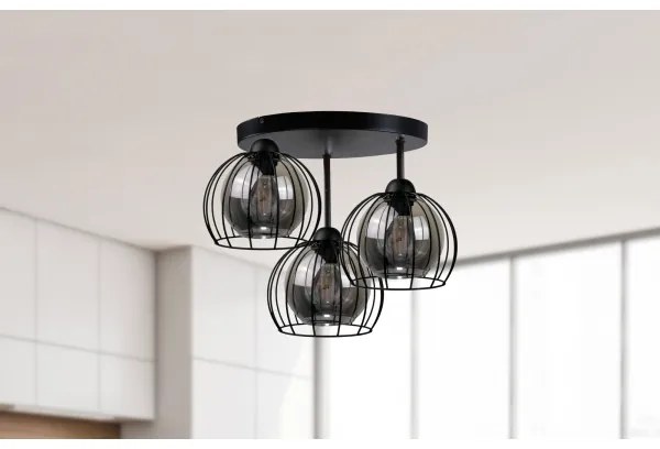 Felületre szerelhető csillár  SOLO BLACK 3xE27/60W/230V átm. 30 cm