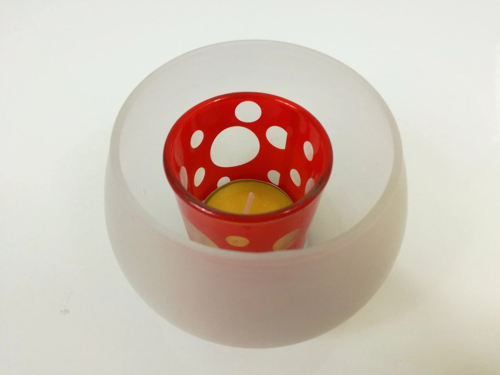 Lámpa Tealight melegítő gyertyatartó Kert piros Kör