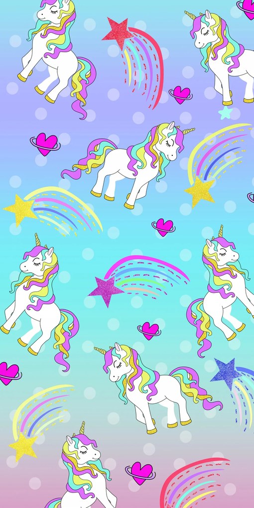 Strandtörölköző Fürdőlepedő XXL 100x180 Nyári Gyorsan száradó Pónik Gyerek