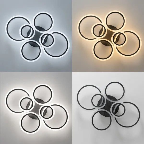 Brilagi - LED Dimmelhető felületre szerelhető csillár ORBITS LED/85W/230V 3000-6500K antracit + távirányító