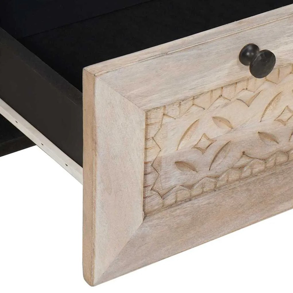 vidaXL Éjjeliszekrény fiókkal Bézs 50 x 33 x 62 cm Tömör akácfa