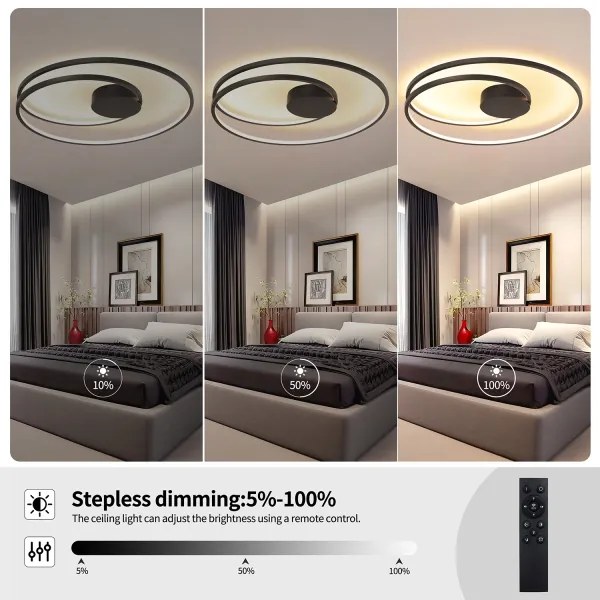 Brilagi - LED dimmelhető mennyezeti lámpa TWISTER LED/105W/230V átm. 100 cm fekete + távirányító