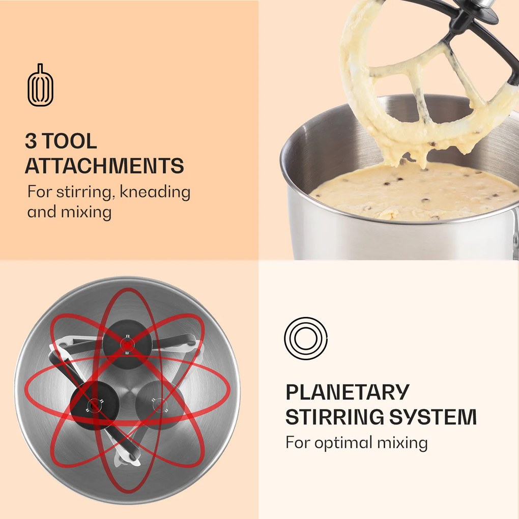 Klarstein Lucia, konyhai robotgép, turmixgép, húsdaráló, 1800 W