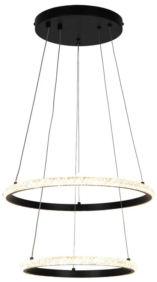 Zuma Line P22082M-2R - LED Csillár zsinóron RIDE LED/22W/230V + LED/14W fekete