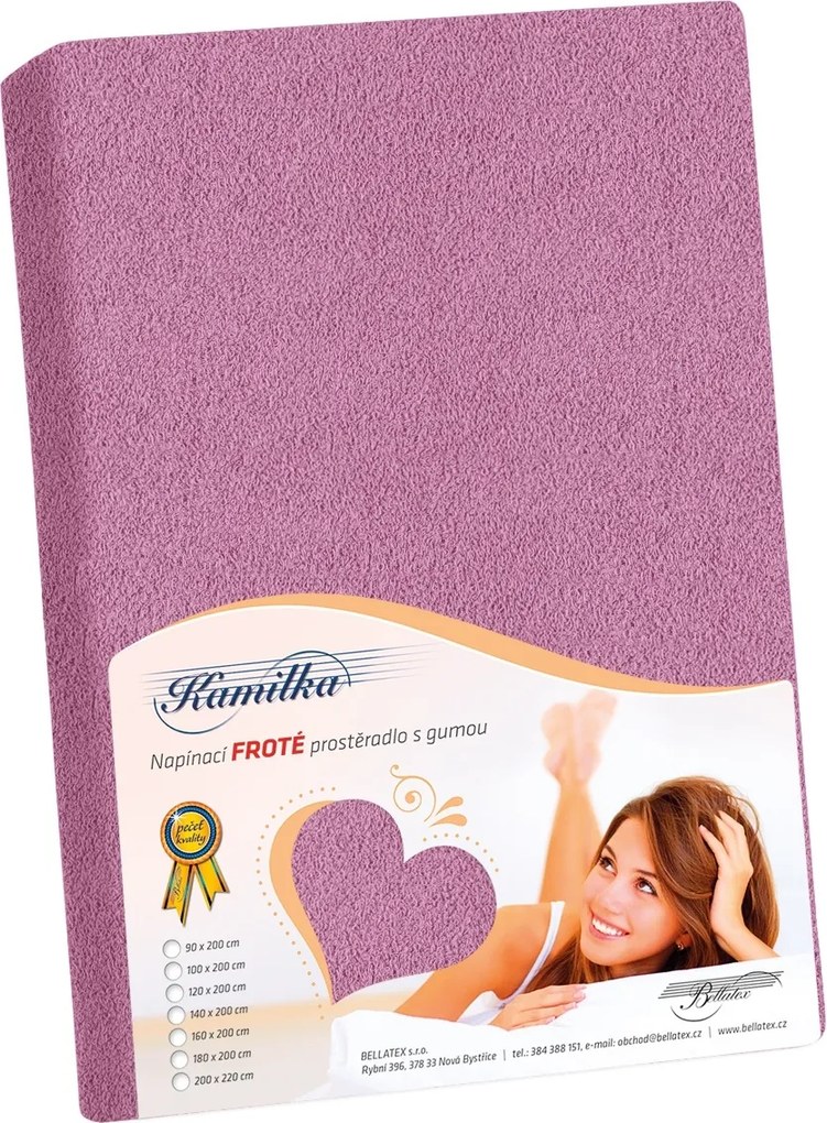 Kamilla frottír lepedő, sötétlila, 140 x 200 cm