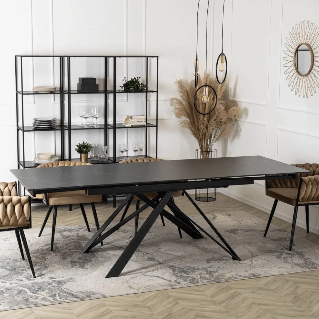 Stół MAXIME Ceramiczny Rozkładany 160-240 cm Czarny márvány