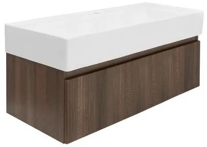 SAT Evolution Fürdőszobaszekrény mosdóval 98x30x44,8 cm dió matt SATEVO100NAU2