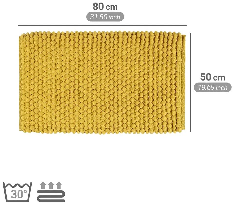 Sárga textil fürdőszobai kilépő 50x80 cm Solivo – Wenko