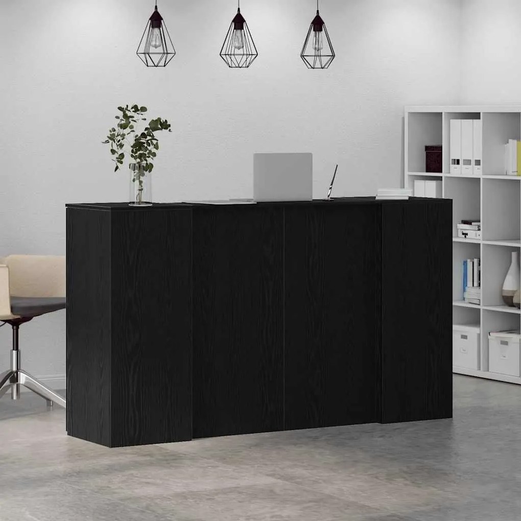 vidaXL recepciós pult fekete tölgyszínű 180x50x103,5 cm szerelt fa