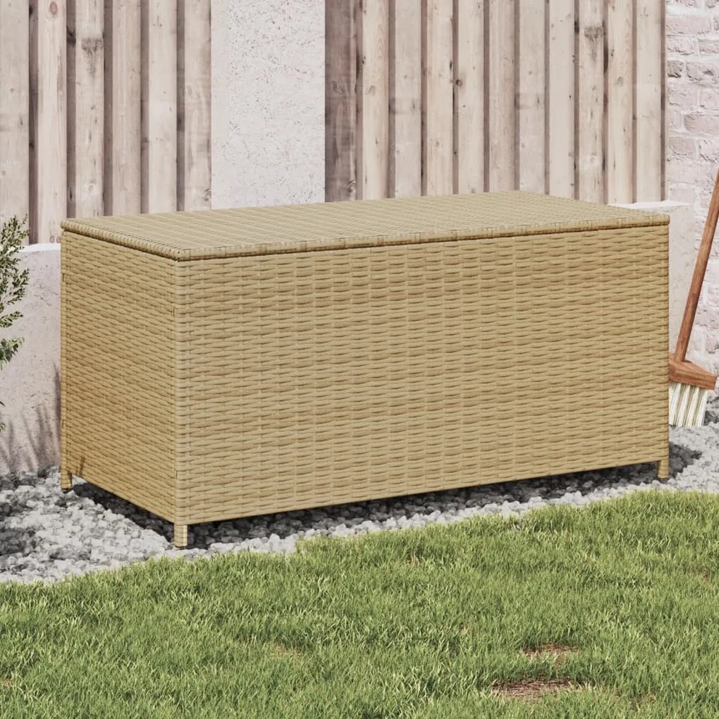 Vegyes bézs polyrattan kerti tárolóláda 190 L