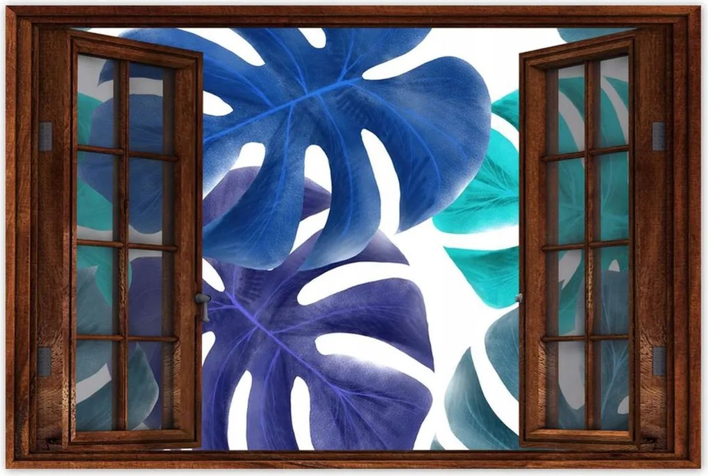 Poszterek 120x80 Monstera Levelek Kék