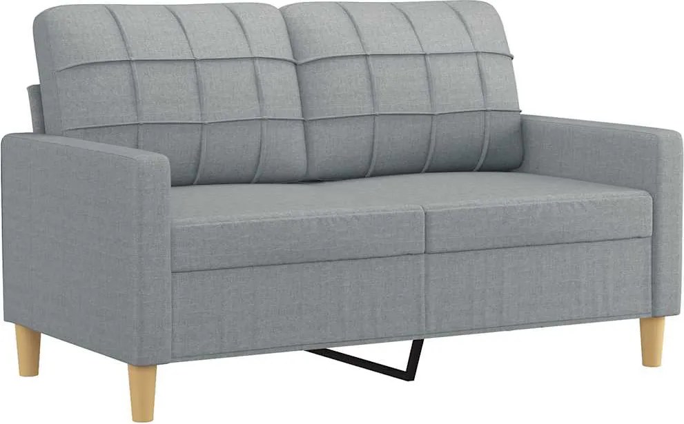 vidaXL kétszemélyes világosszürke szövetkanapé 120 cm