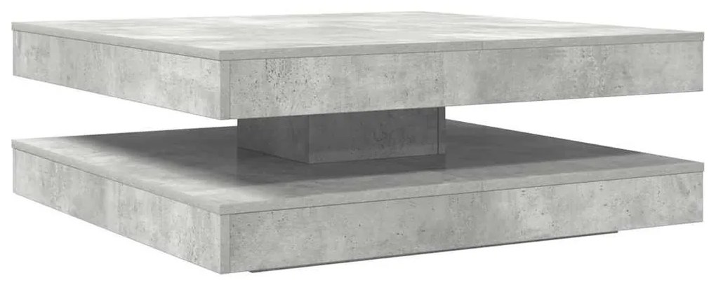 betonszürke dohányzóasztal 360 fokban forgatható 90x90x34,5 cm