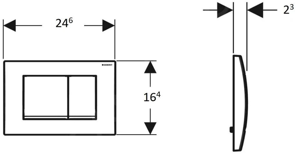 Geberit Delta30, öblítésvezérlés, matt króm, 115.137.46.1