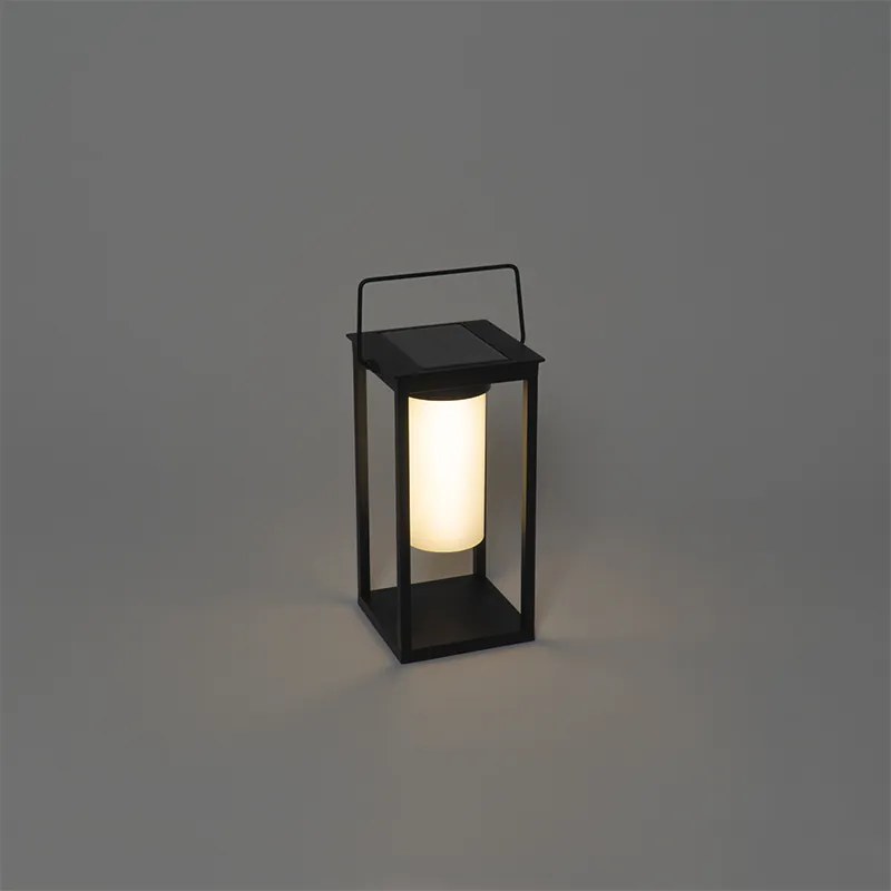 Modern kültéri lámpa fekete LED-del és dimmerrel, napelemes - Denlu