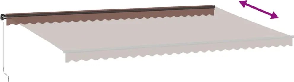 Barna kézzel kihúzható napellenző 600 x 350 cm