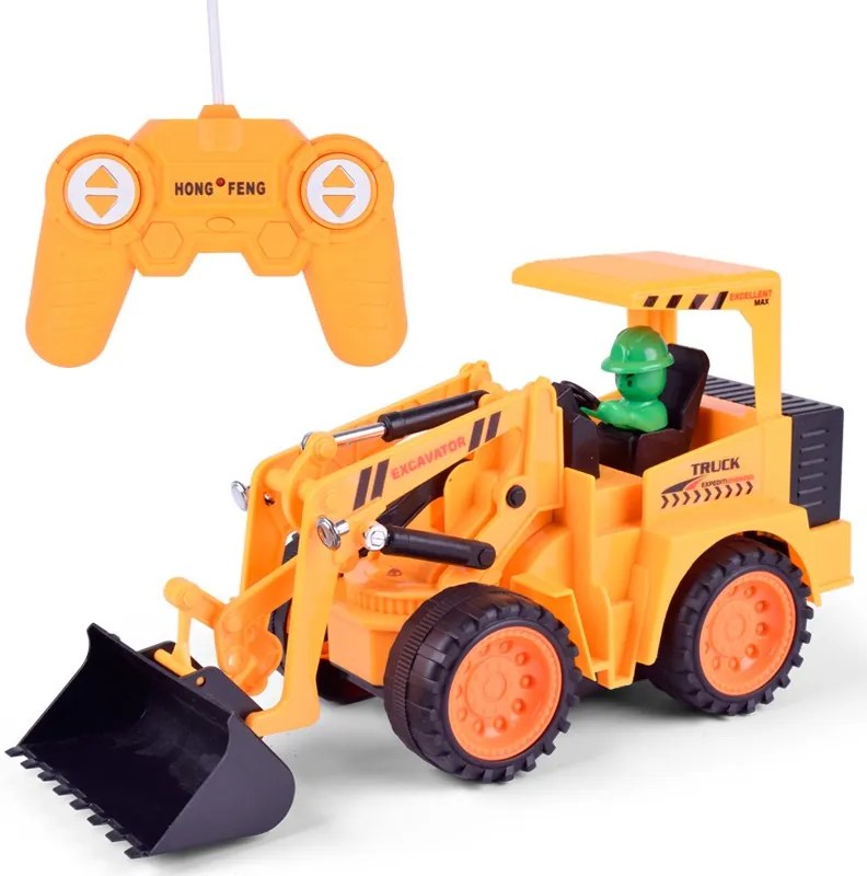HONG FENG HF-2033A-8 Rc Távirányítós Kotró Gép Kotrógép Markoló Munkagép Játék Építőkockás Figurával Akkus 3.6V NiCd