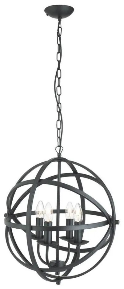 Searchlight 2474-4BK - ORBIT fekete láncos csillár 4xE14/60W/230V