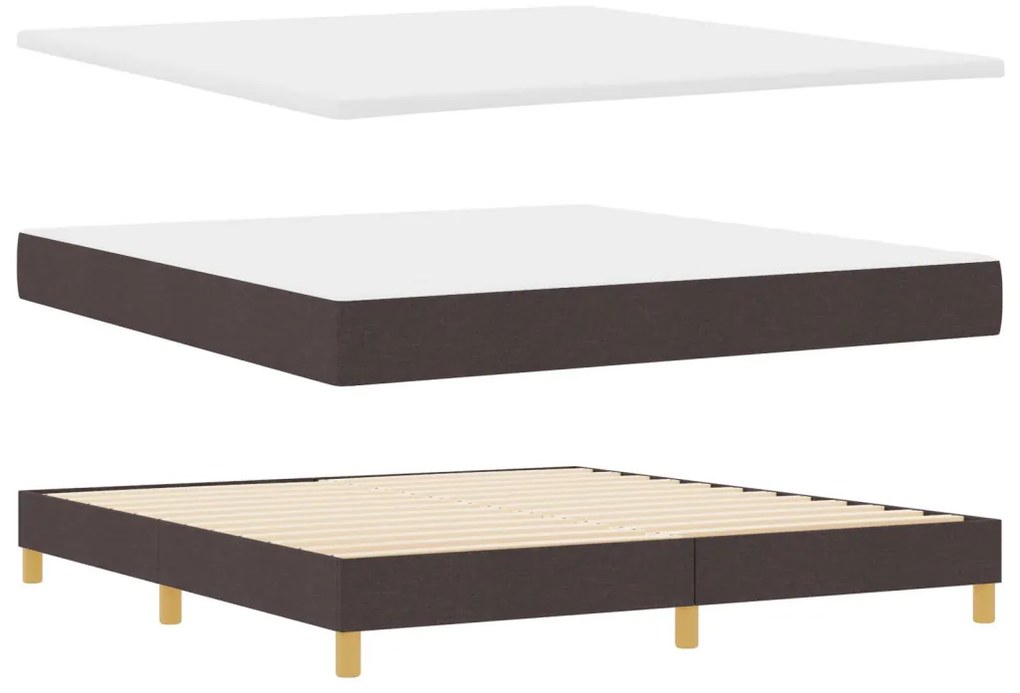 Box Spring Ágy matraccal Sötétbarna 180x200 cm Szövet