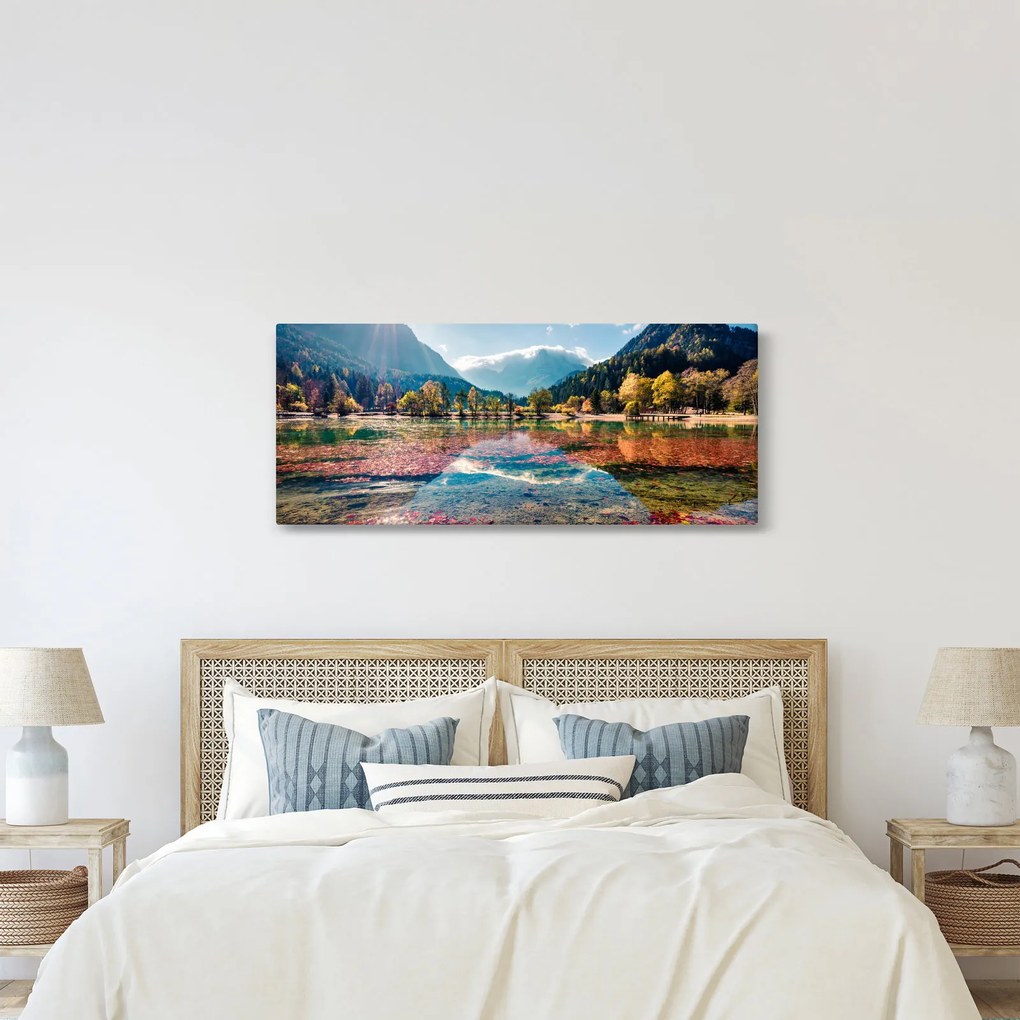 Kép - Jasna-tó, Gozd Martuljek, Júliai-Alpok, Szlovénia (120x50 cm)