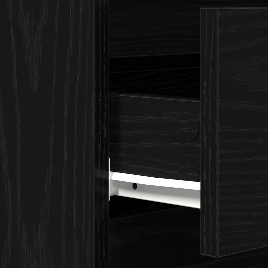 vidaXL Széf fiókkal Musta tammi 60 x 35 x 70 cm Faanyag