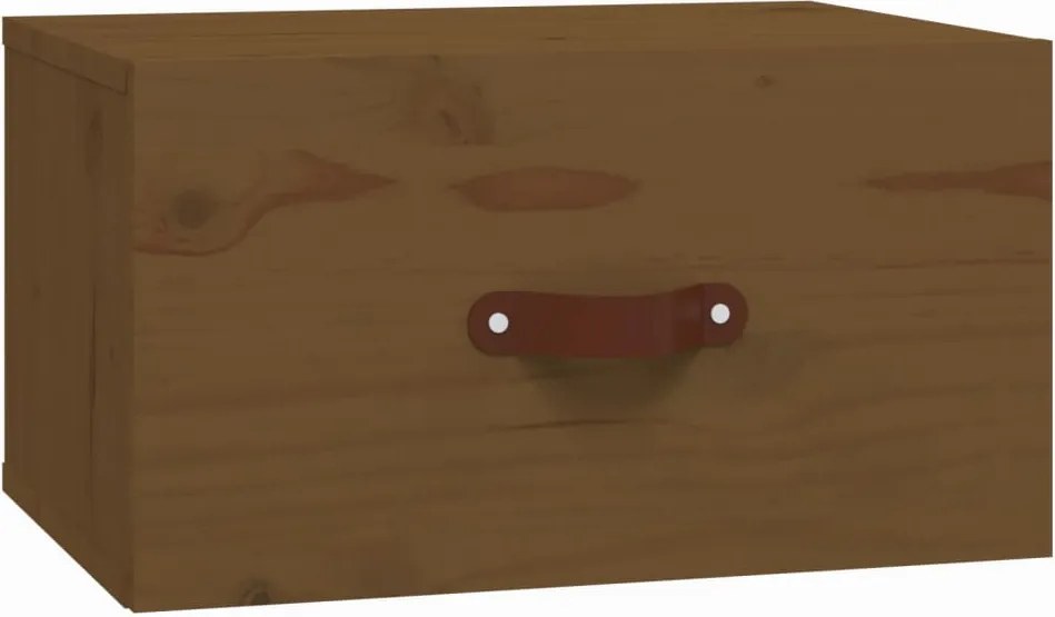 vidaXL mézbarna falra szerelhető éjjeliszekrény 40 x 29,5 x 22 cm