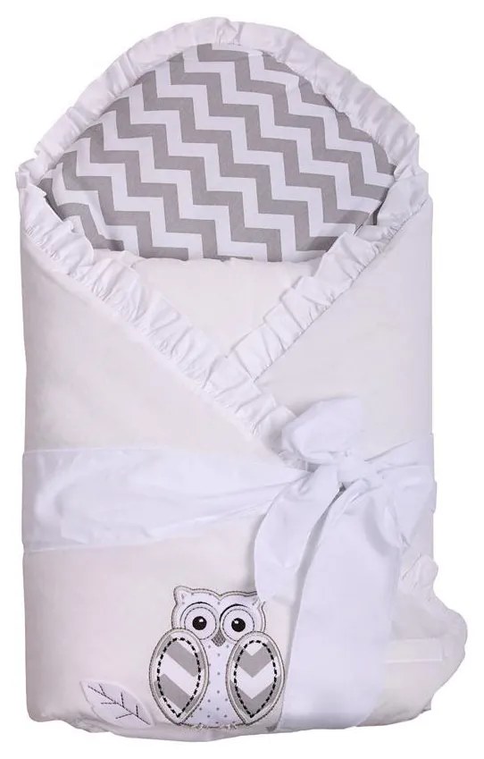 Masnis, betétes pólyakendő Belisima Bölcs Baglyocska fehér