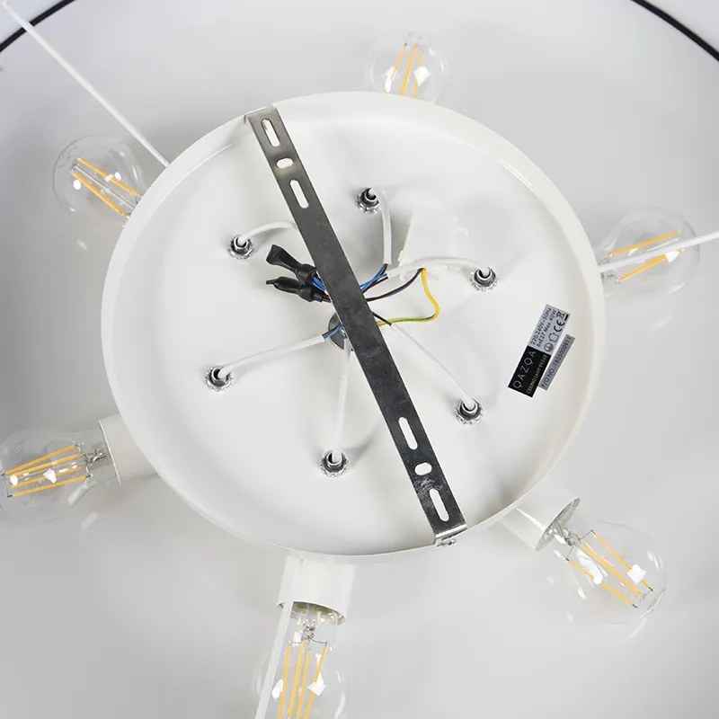 Vidéki mennyezeti lámpa fekete 70 cm - Drum