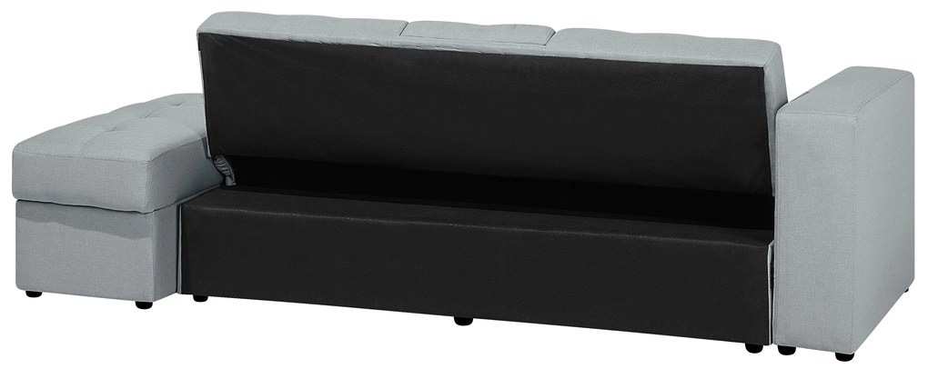 Világosszürke Dekoratív Ágyneműtartós Kanapéágy Ottománnal FALSTER Beliani