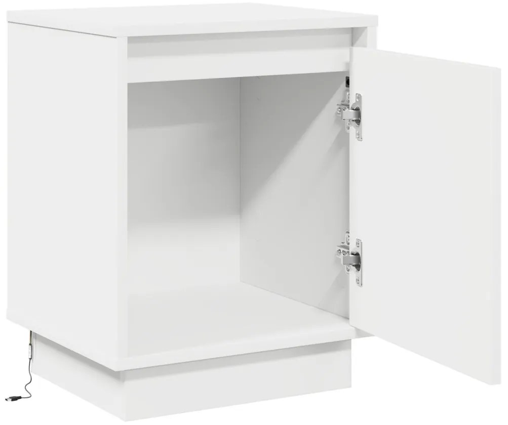 LED világítással ellátott éjjeli szekrények 2 db Fehér 39x34,5x50 cm