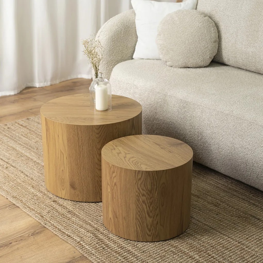 Dohányzóasztal szett Tölgy színben. LEILA