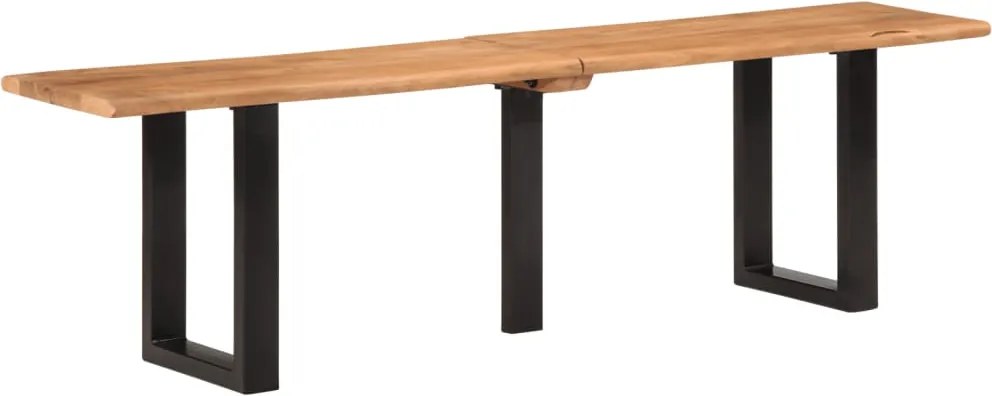 vidaXL tömör akácfa és acél pad 160 cm