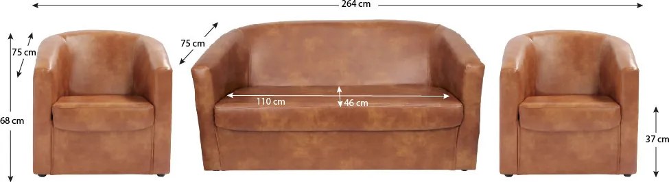 Cuba II NEW 4 személyes ülőgarnitúra Konyak N