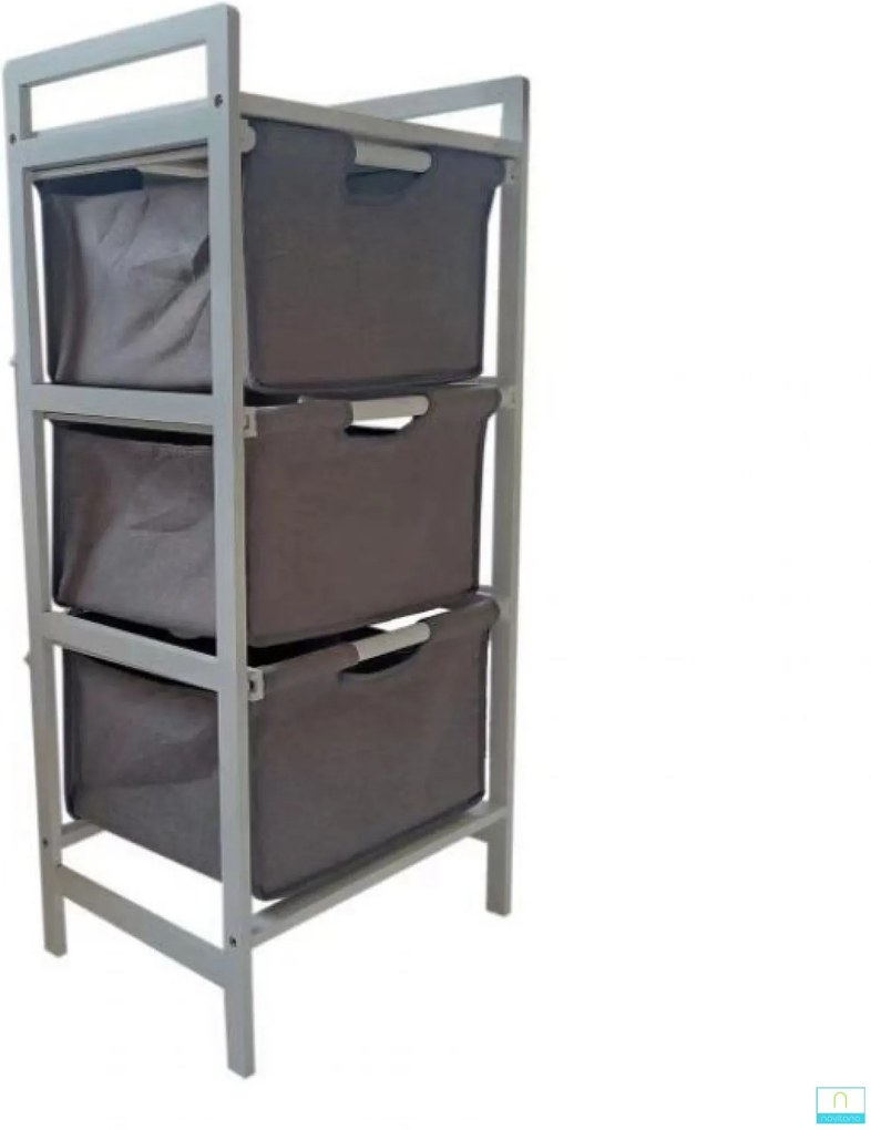 Könyvespolc, MDF fehér/szövet szürke, REGISA TYP 2