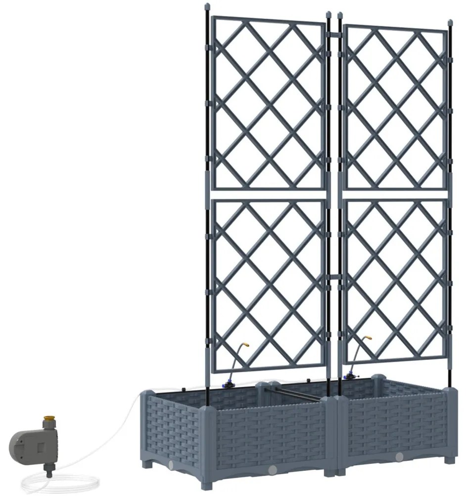 Kerti ültetők Világosszürke 80 x 40 x 126 cm Acél