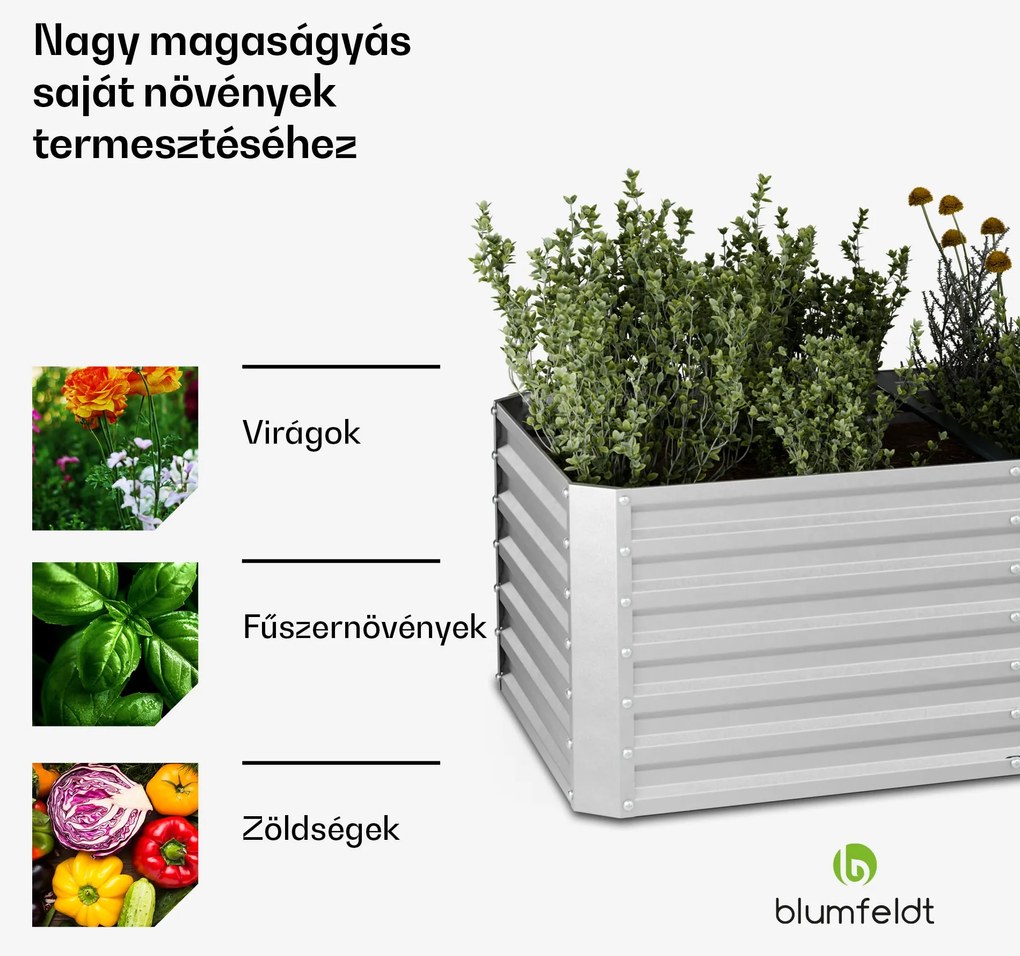 High Grow Straight magaságyás, 1440 L, Ergonomikus, Időjárásálló, Nyitott alap