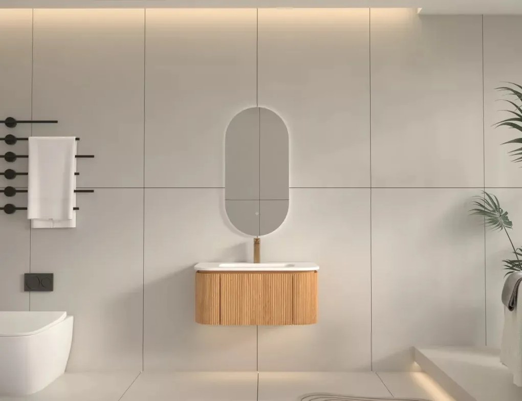 AREZZO design SIERRA 80 cm-es Fürdőszoba alsószekrény 1 fiók, 2 ajtó, tölgy