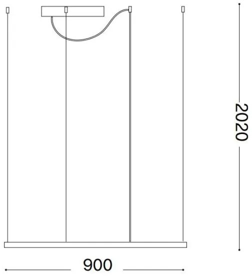 Ideal Lux - kábelre függesztett LED csillár ORACLE SLIM LED/53W/230V 3000K 90x90 cm fekete