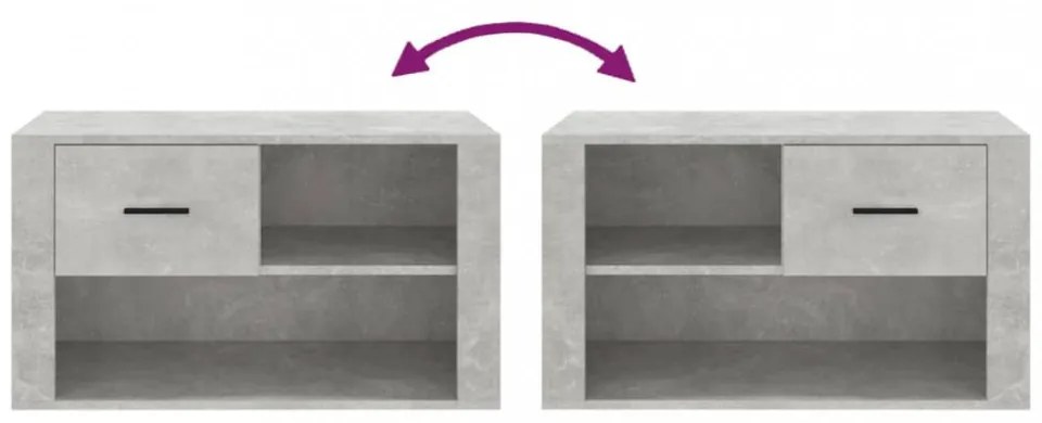 betonszürke szerelt fa cipőszekrény 80x35x45 cm